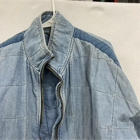 Free People Light Blue Quilted Bomber Jacket - Picture 3 of 10